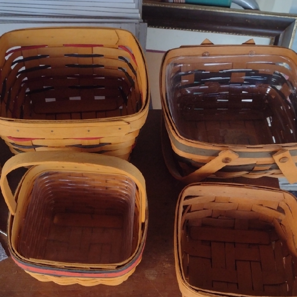 Set of Four Longaberger Woven Baskets